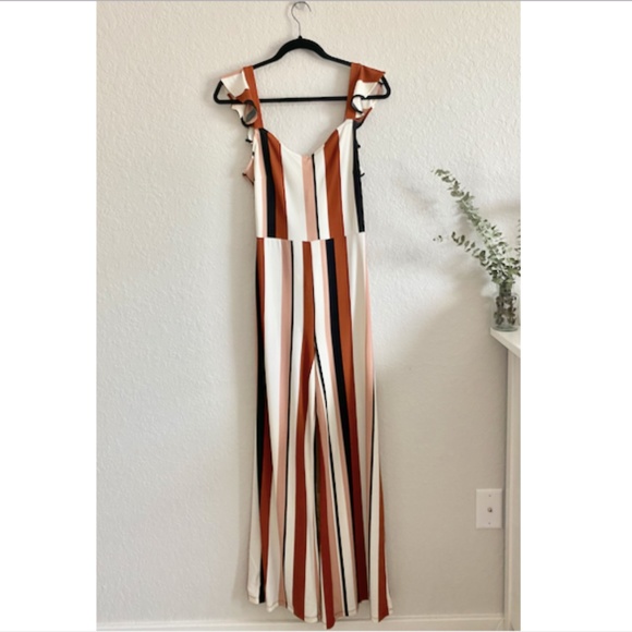 NWT Bar III Multi Striped Jumpsuit Sz M - Picture 1 of 5